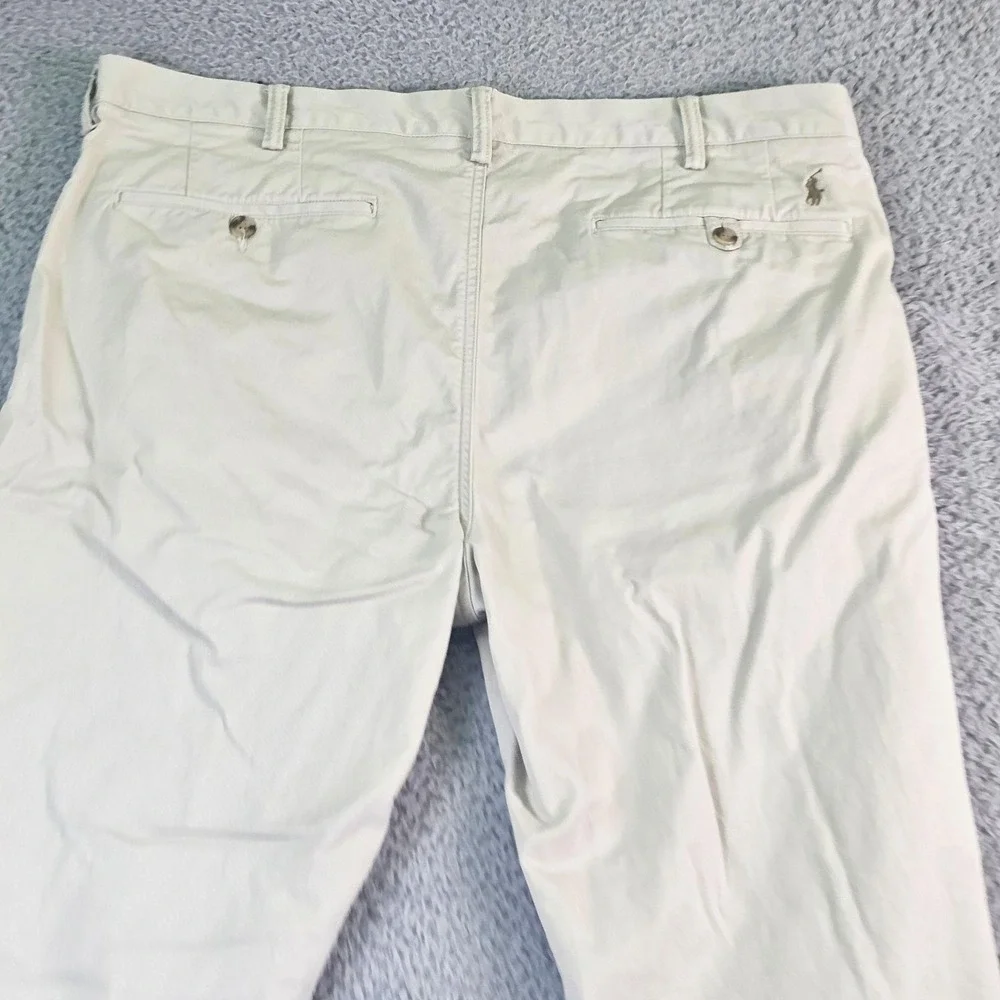 Polo Ralph Lauren Polo Chino Pants Mens 38x32 Beige Slim Stretch Straight Casual